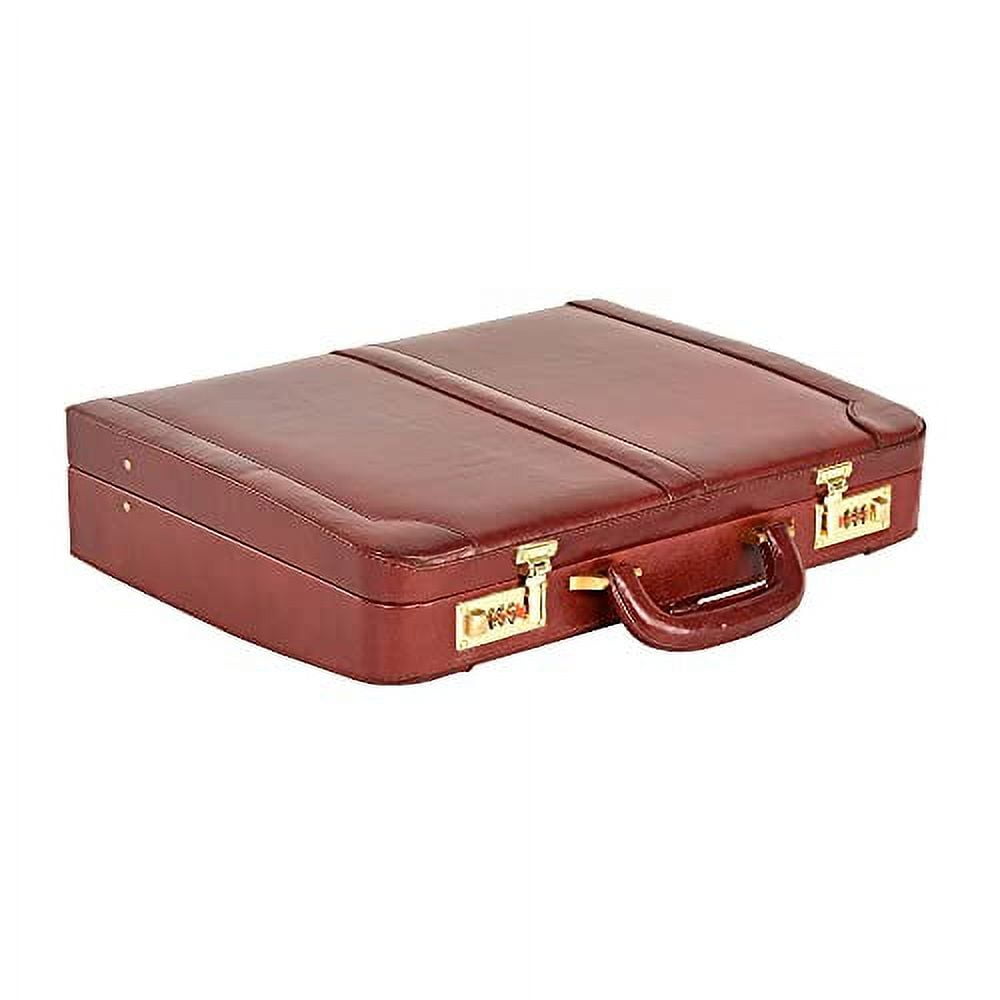 Genuine Leather Attache Briefcase Business Handbag Laptop MacBook Bag Large Doctors Briefcase