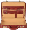 Leather Attache Briefcase Business Handbag for Men 14 Inches Laptop MacBook Carry Case Doctors Briefcase Office Handbag