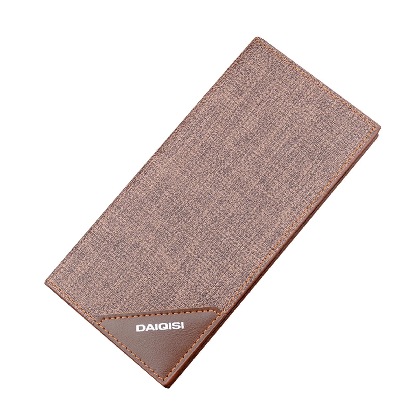 For Men Slim Leather Checkbook ID/Credit Card Holder Bifold Wallet