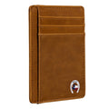 Texas Horseshoe on Cardholder Slim Front Pocket Wallet, PU Leather, Khaki, Card Holder, RFID Blocking with Texas Souv...