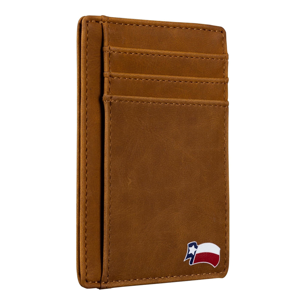 Texas Lucky Charm Armadillo on Cardholder Slim Front Pocket Wallet, PU Leather, Khaki, Card Holder, RFID Blocking wit...