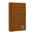 Texas State Seal on Cardholder Slim Front Pocket Wallet, PU Leather, Khaki, Card Holder, RFID Blocking with Texas Souvenir Logo, Gift for Te
