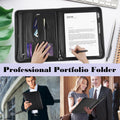 bINDER oRGANIZER, WITH 25 pAGES nOTEPAD & 13" tABLET sLEEVE, pROFESSIONAL cONFERENCE mEETING bUSINESS zIPPER fOLDER F...