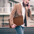 Leather Document Bag, Professional Briefcase, Waterproof Policy Folder, Business Portfolio for Men and Women
