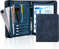 for Women,Zippered with 3 Ring Binder,Business Portfolio Organizer for Women with A4 Writing Pad Holder, Document Org...