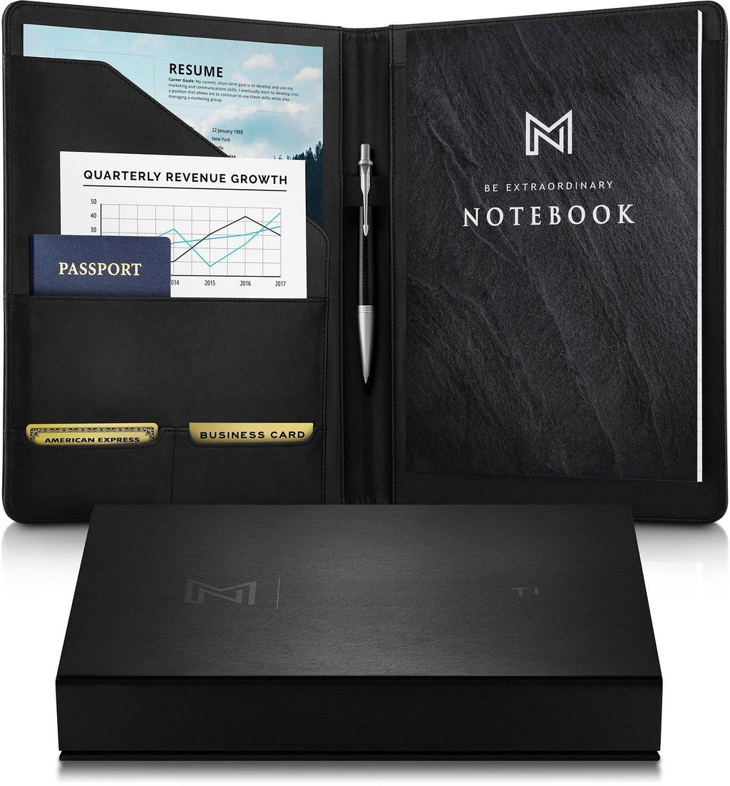 Folder Business Pu Notepad Holder For Resumes Legal Pad Executive Binder Professional Padfolio Notebook Women/men