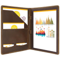 Leather Portfolio Organizer For Men Women  Padfolio Business Resume Legal Pad Notebook Binder A4/pad Folio Folder Brown