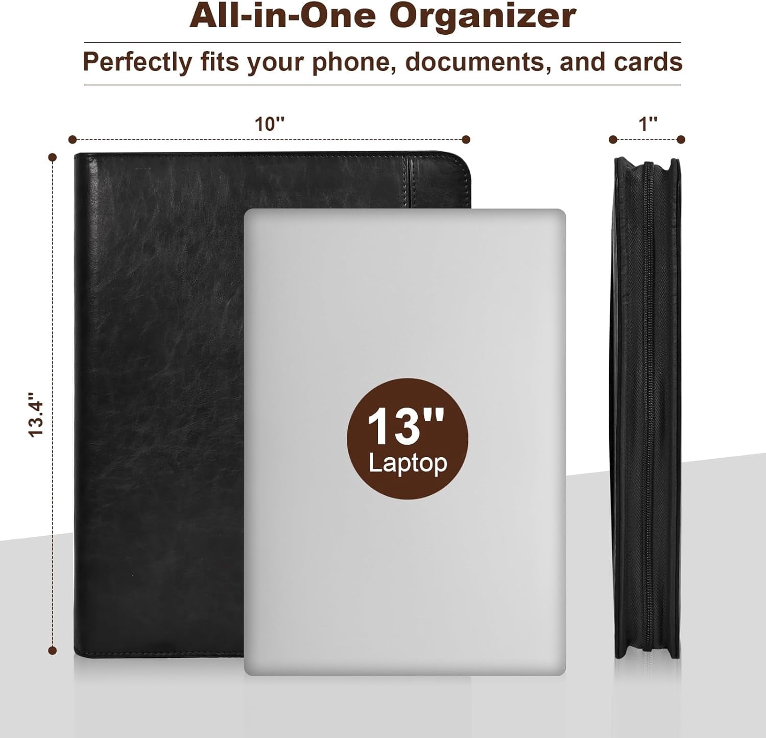 for Men with Laptop Pocket and Phone Stand, Christian Religious Gift Padfolio Binder Organizer for Business School Tr...