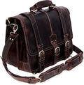 Leather briefcase 18 Inch Laptop Messenger Bags for Men and Women Best Office School College briefcase Shoulder Bag