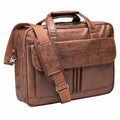 Men's leather mailman bag 17.3-inch laptop briefcase business shoulder bag computer tote bag