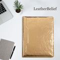 Spotlight Golden Portfolio 3 Ring Binder, Vegan Leather Portfolio Binder with Zipper, Business Padfolio Organizer Notepad Holder,Folder with