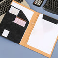 Padfolio Portfolio Folder, Faux Leather Interview Resume Folder with Document Organizer & Business Card Holderss, Let...