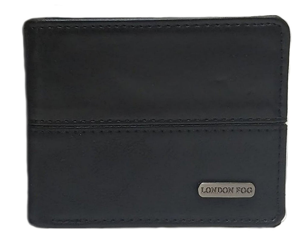 Adult Men Genuine Leather Wallets - Gift Tin Box Bi-Fold and Tri-Fold Leather Wallets (Black Bi-Fold)
