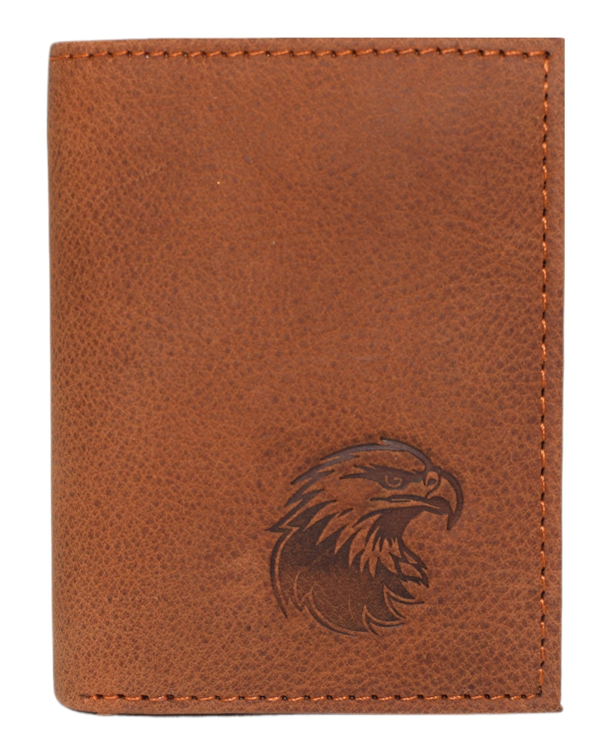 MARSHAL Mens Western Trifold Leather Wallet Genuine Cowhide RFID Blocking Wallet with Debossed American Eagle Design ...