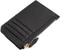 Small Wallet for Women Minimalist Pebbled Leather Card Holder Slim Blocking Keychain Wallet with Zipper Pocket