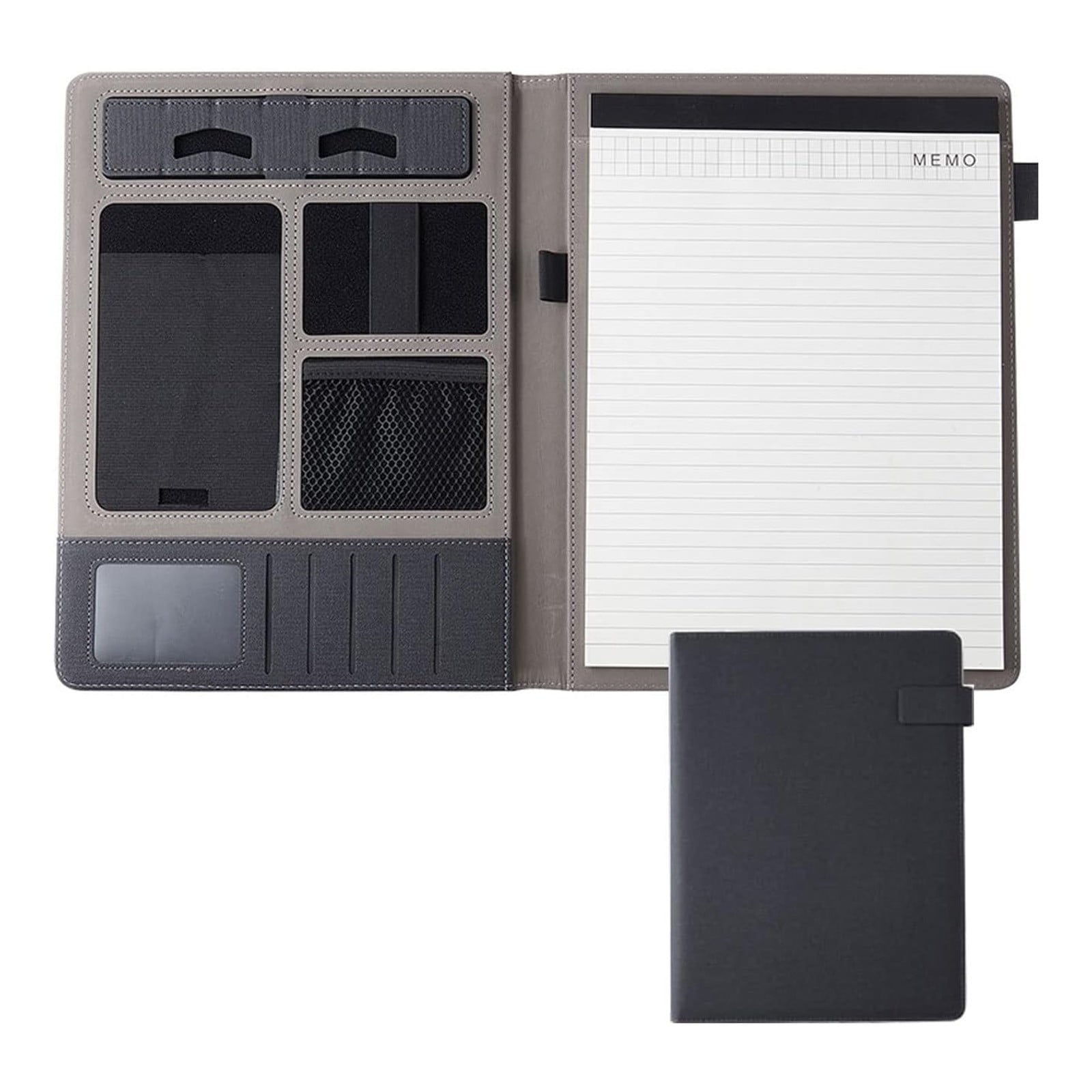 MOQIN Portfolio Binders for Men and Women - Leather Padfolio Business Planner Notebook Organizer- Holder for Tablet, ...