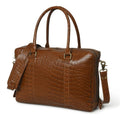 Briefcase Genuine Leather Office Bags for Men Laptop Bag Croco Pattern 15" Leather Business Handbag