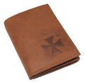 Marshal Templar Cross RFID Blocking Genuine Leather Bifold Trifold Wallet for Men Trifold
