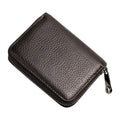 Premium Slim RFID Blocking Leather Card Holder - Multiple Slot Wallet for Men & Women - Secure Zipper Closure Credit Card Organizer