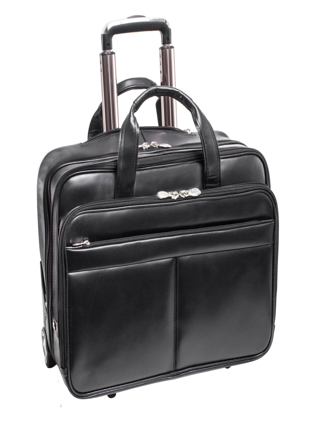 | 15” Leather Wheeled Laptop Briefcase