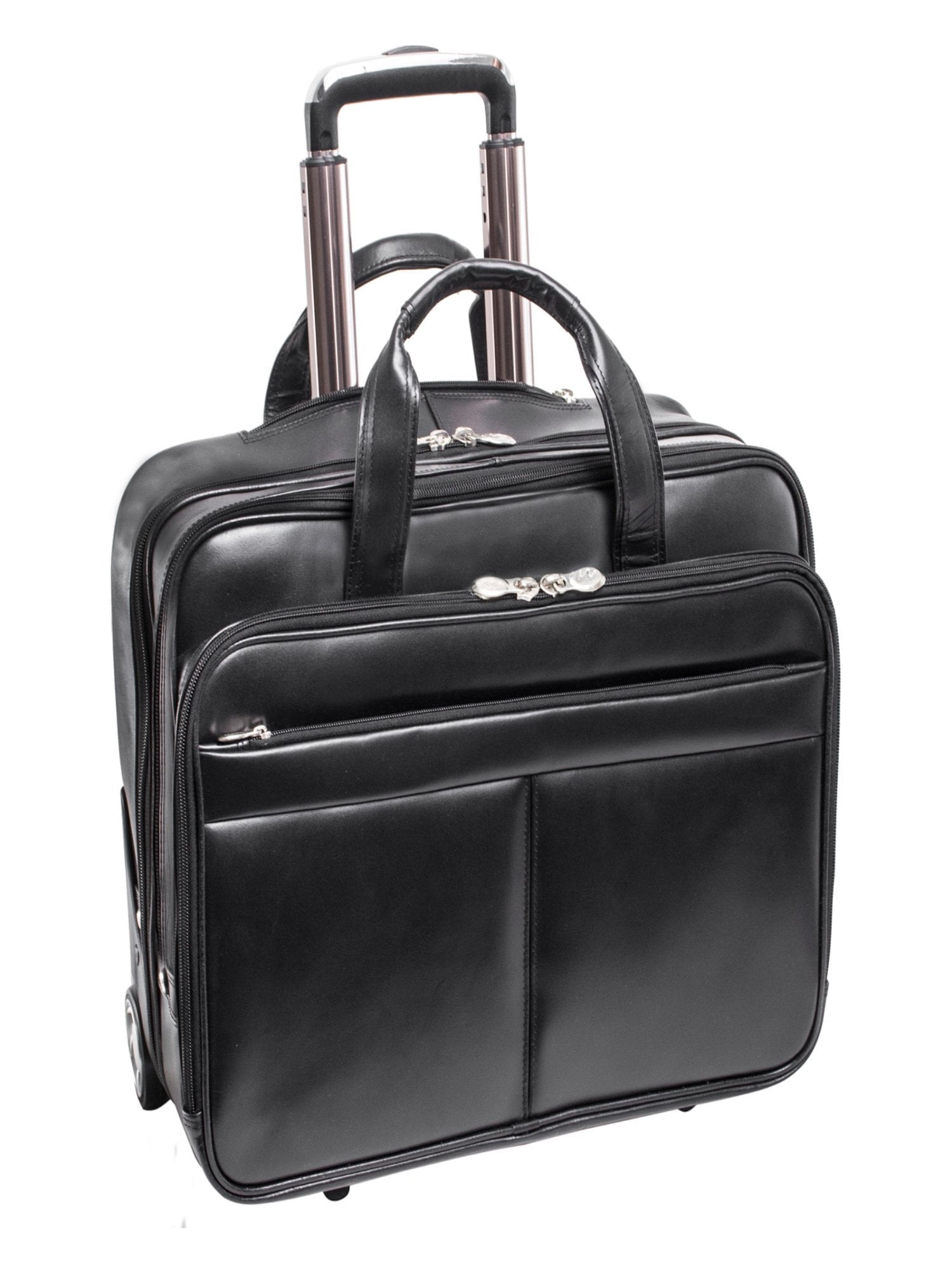 | 15” Leather Wheeled Laptop Briefcase