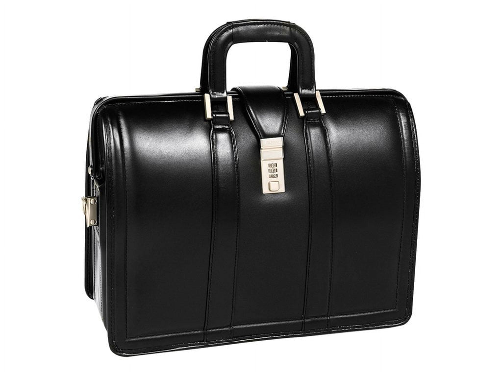 Top Grain Cowhide Leather, 17" Leather Litigator Laptop Briefcase