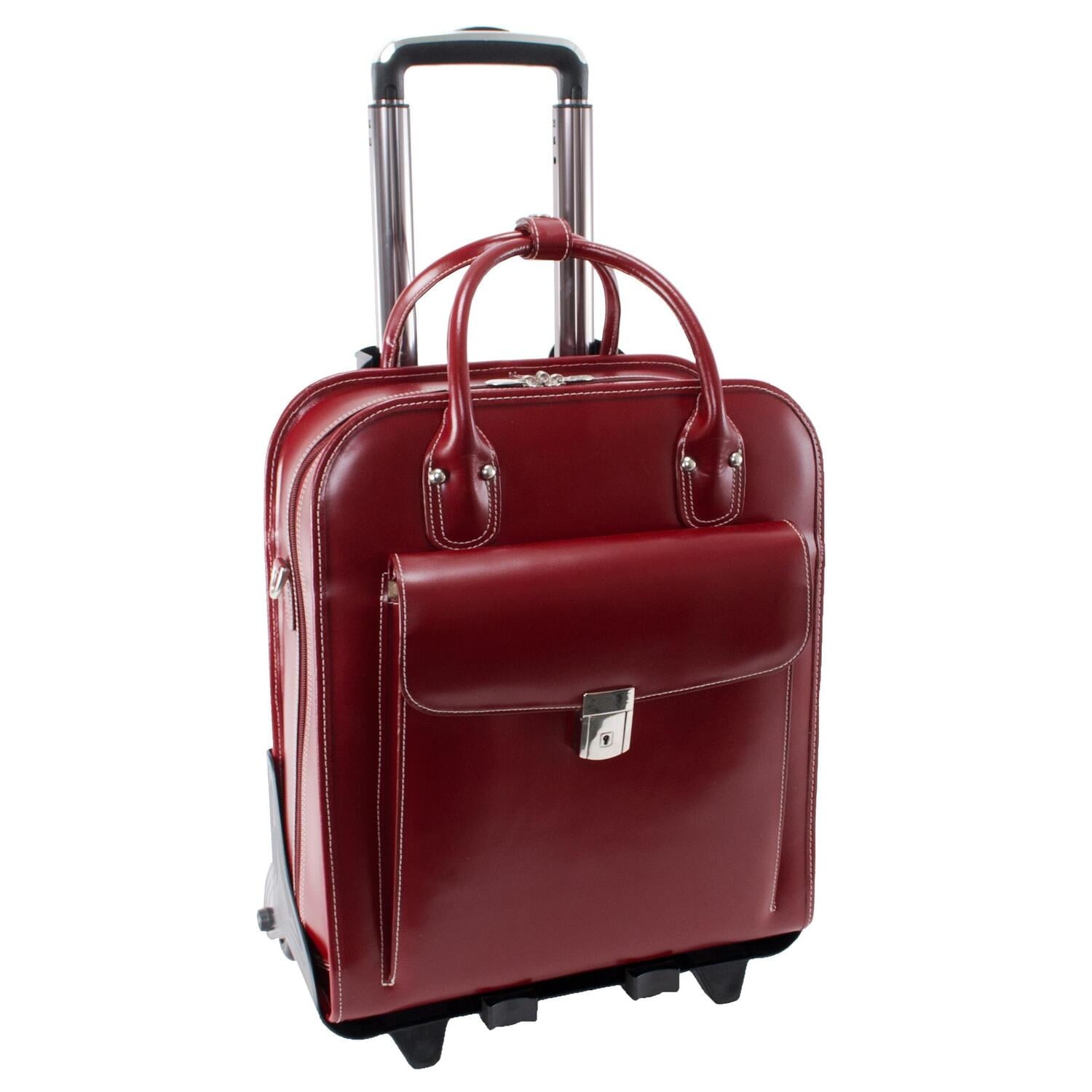 McKlein, Top Grain Cowhide Leather, 15" Leather Vertical Patented Detachable -Wheeled Ladies' Laptop Briefcase