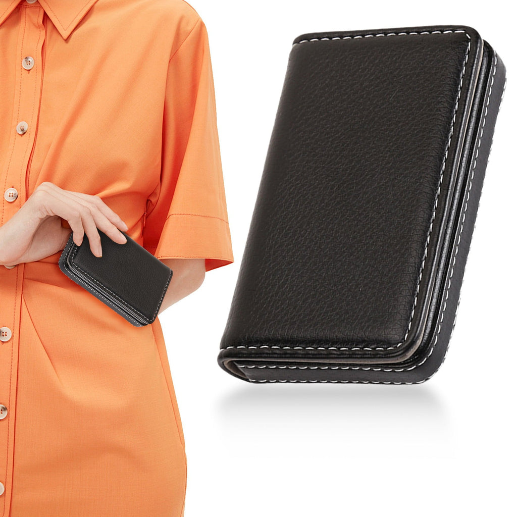 Holder, Business Wallet, Rfid-Blocking Wallet - Slim Metal Credit Organizer with Id Window, Business Travel Essential...