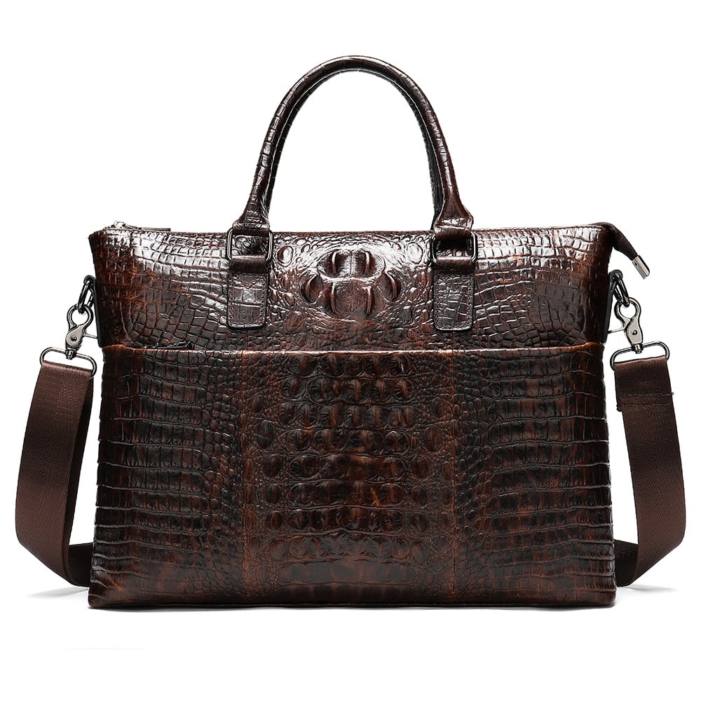 Men Briefcase Men's Bag Genuine Leather Office Bags for Men Laptop Bag Leather Business Handbag for Men Croco Design ...