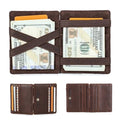 Men Genuine Leather Magic Wallet Purse Money Clip coin 8 Credit Card Holder NEW