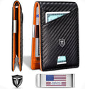 Men Slim Wallet Money Clip: Gifts for Men Genuine Leather Minimalist Bifold Front Pocket Wallets, 12 Slots Rfid Block...