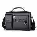 Men's Adjustable Strap Business Casual PU Leather Bag - 3-in-1 Briefcase Handbag Crossbody Messenger, Large Capacity ...