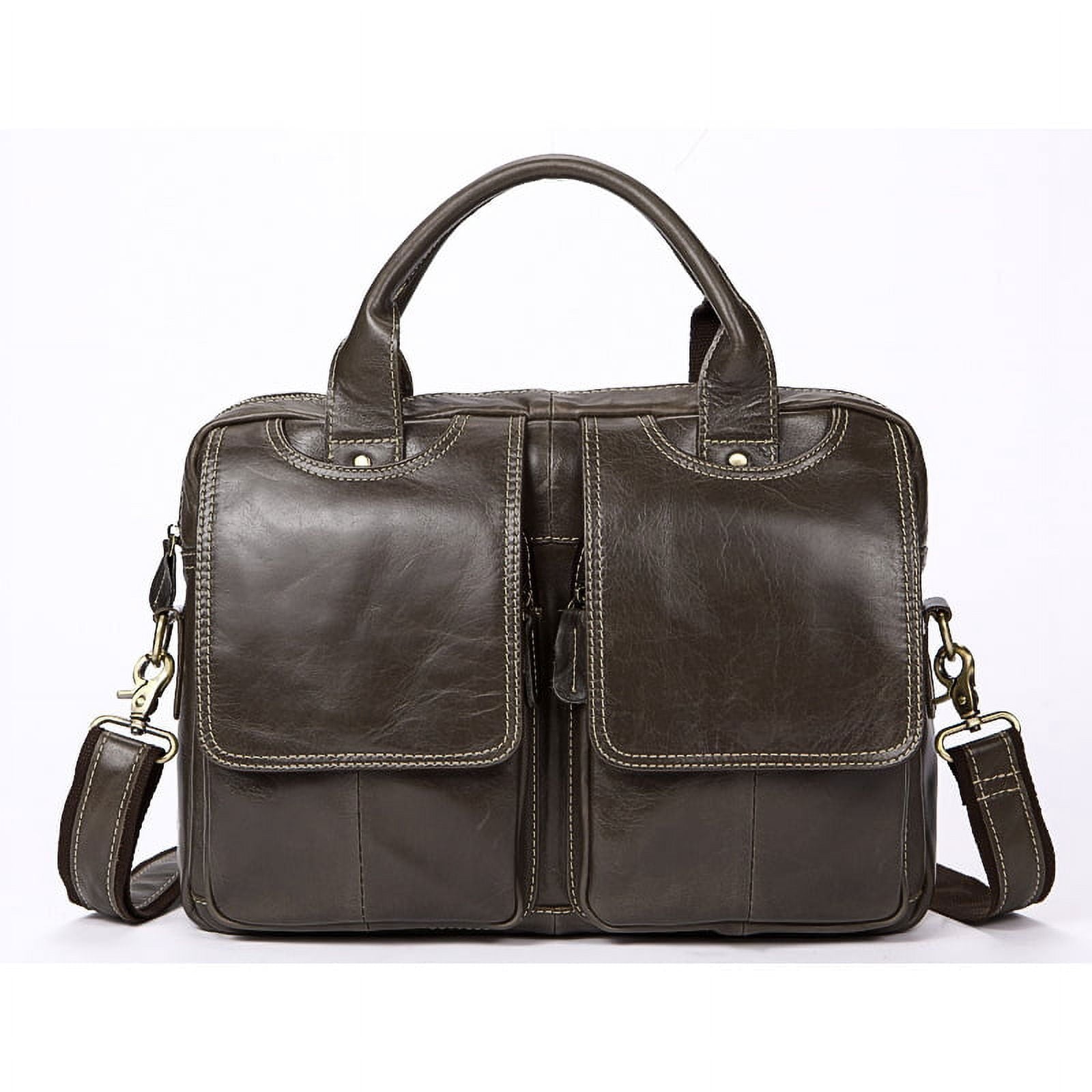 Men's Briefcases Bags Men's Genuine Leather Laptop Bag Messenger Bag Men Leather office Bags for Men Document Bag Bus...