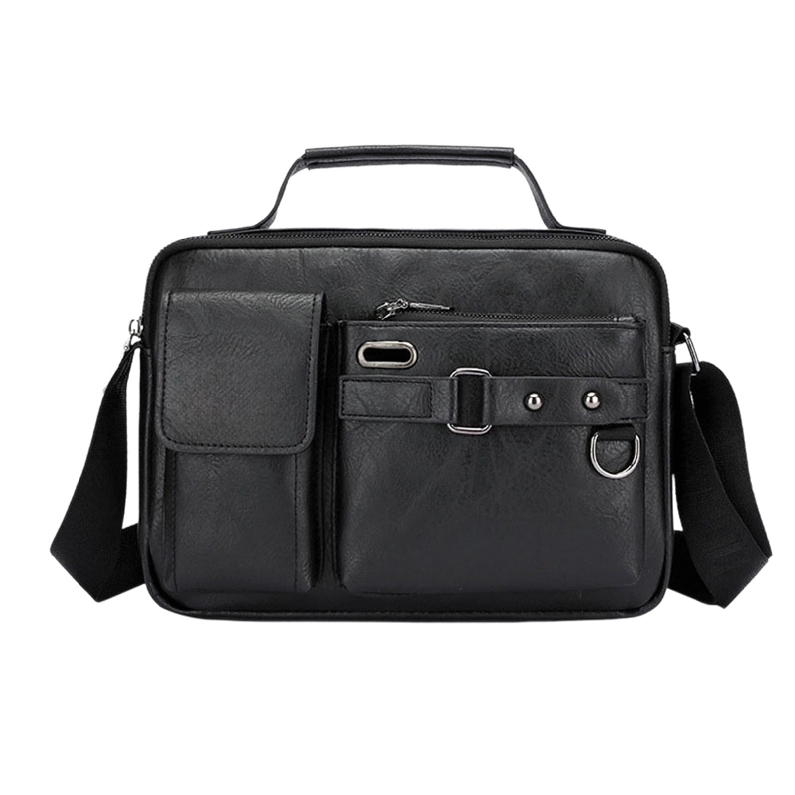Textured Leather Shoulder Crossbody Bag with Adjustable Strap, Lightweight Laptop Bag for Work, Travel, and Daily Com...