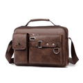Men's Business Casual Leather Briefcase - Soft Anti-Scratch Waterproof PU, Shoulder/Crossbody/Handheld, Adjustable Strap, Large Capacity for