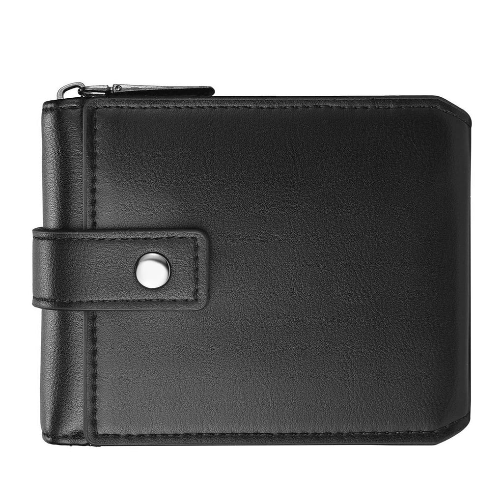 Men's Genuine Leather Zipper Wallet, RFID Shielded, Large Capacity, Vintage Wallet with Snap Coin Pocket, 3 ID Window...