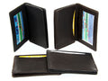 Men's Leather Credit Card & ID Holder Slim Design Black Wallet 3 x 4 inches