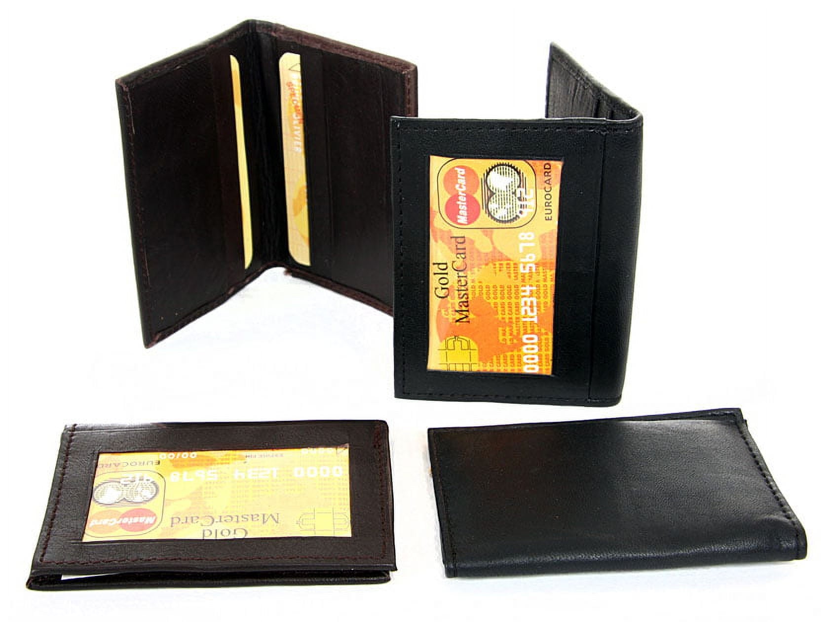 Card & ID Holder Slim Design Brown Wallet 3 x 4 inches