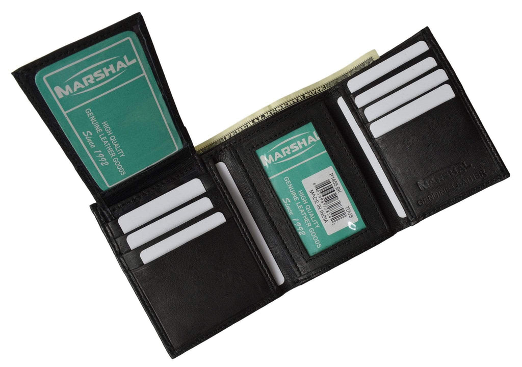 Men's Leather Trifold Wallet Removable Flip Up ID Window  P 1455 (C)