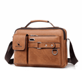Men's Shoulder Messenger Bag PU Leather Handbag Business Crossbody Bag Briefcase