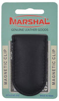 Men's Slim Magnetic Money Clip Genuine Leather Business Card Holder