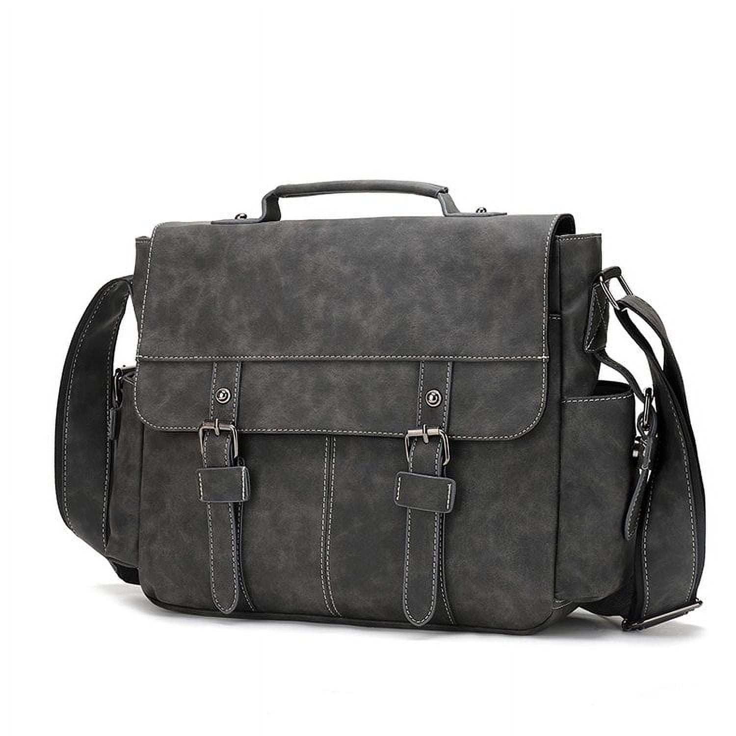 Men's Vintage Designer Briefcase PU Leather Tote Business Office Man Messenger Bag Casual Solid Computer Laptop Handbag