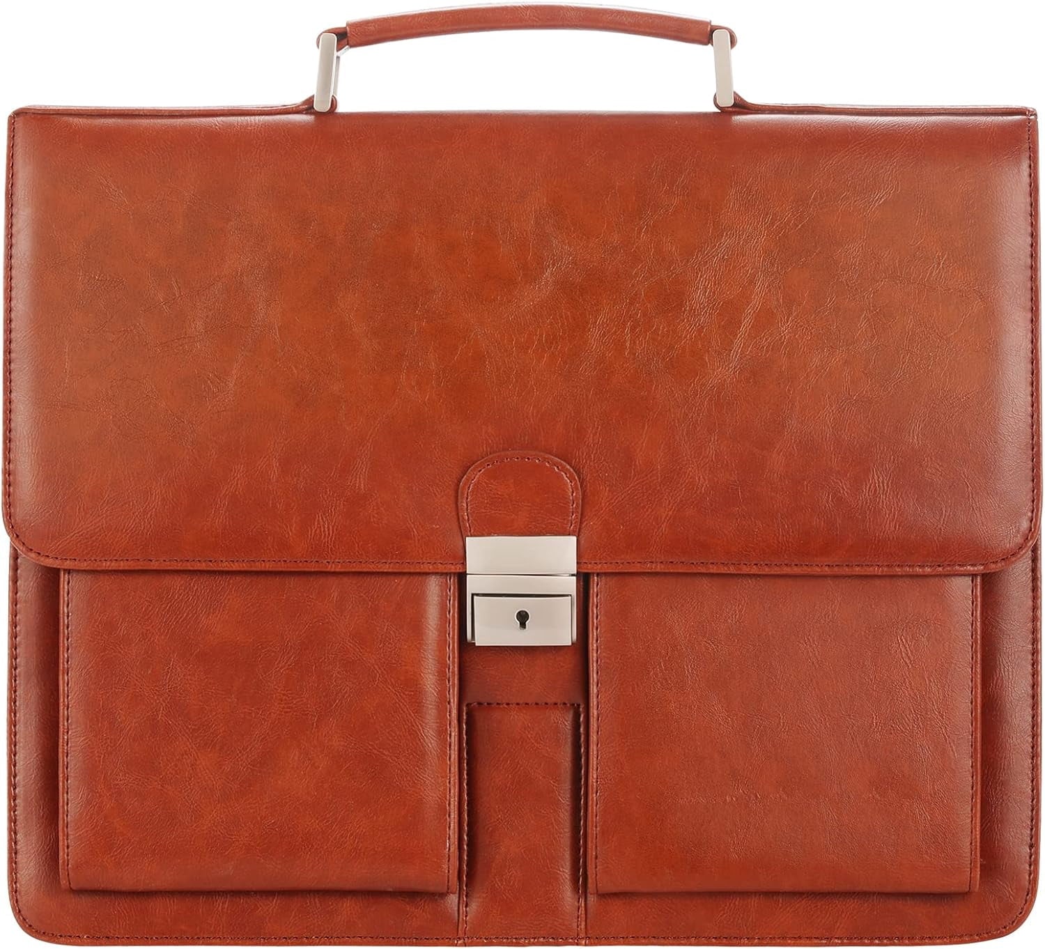 Mens New PU Leather Attache Briefcase Traditional Messenger Lawyer Bag