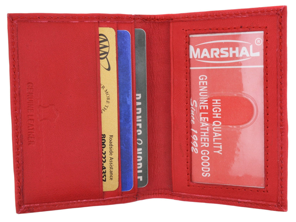 Mens Wallet Bifold Genuine Leather Slim Small Credit Card ID Holder with Front ID Licence Window