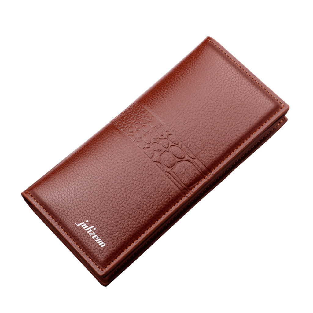 Men's Business Leather Wallet Slim Long Bifold Credit Card Holder Clutch Purse with RFID