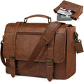 Messenger Bag for Men 15.6 inch Leather Laptop Bag   Satchel Computer Briefcase for Office Work