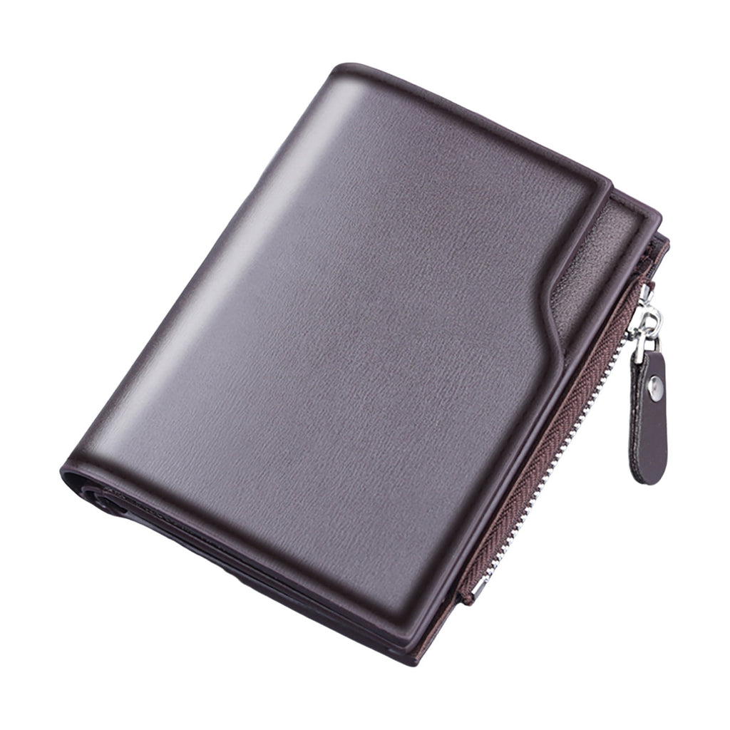 Minimalist Bifold Wallet for Men Leather Slim Small Credit Card Holder with Id Window Coin Case