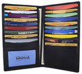 Moga Genuine Leather Men's Deluxe Bifold Multi Credit Card Case ID Wallet (Black)