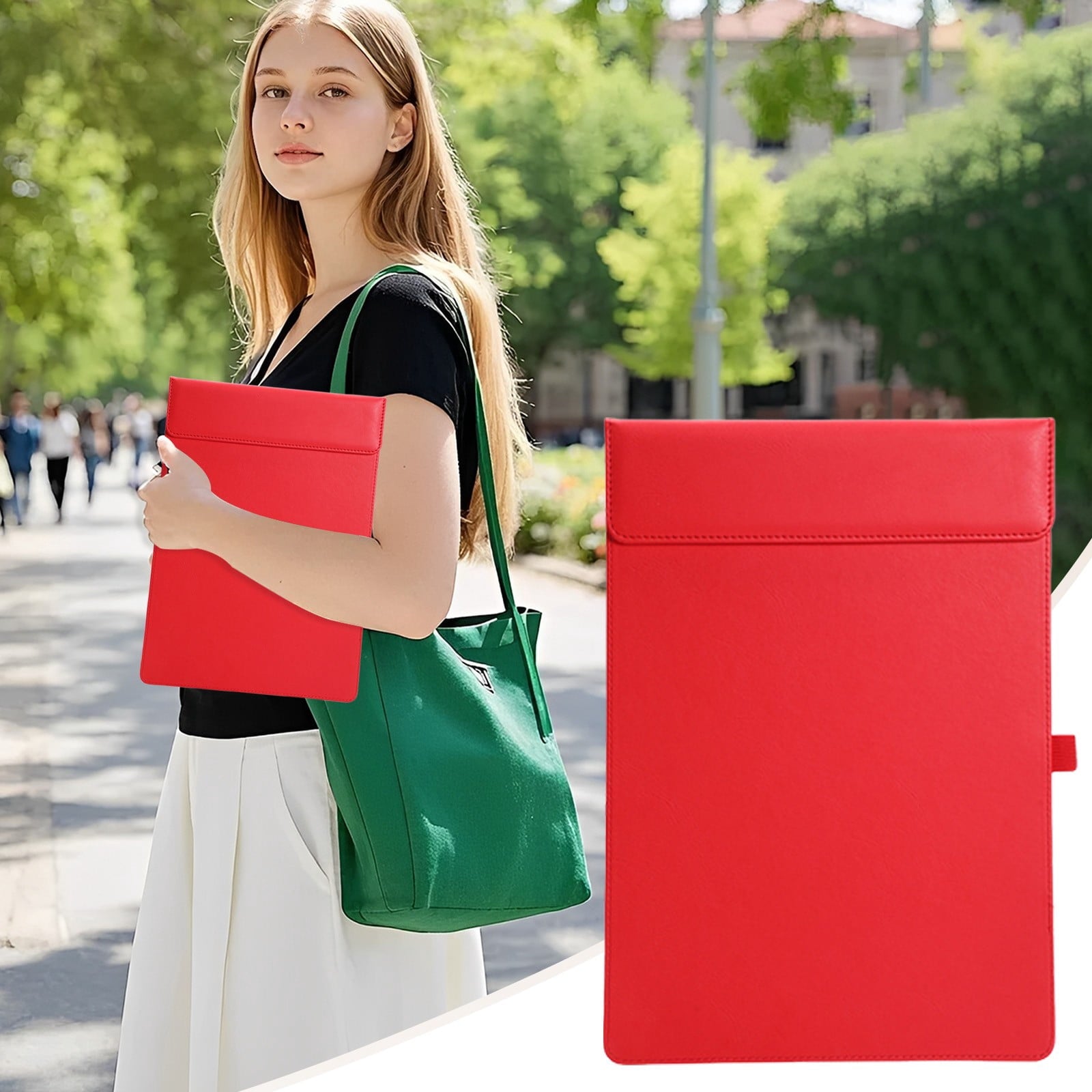 1Pc PU Leather Folder, Faux Leather Portfolio Folder Binder, Business Padfolio Folder, Professional Business Portfoli...