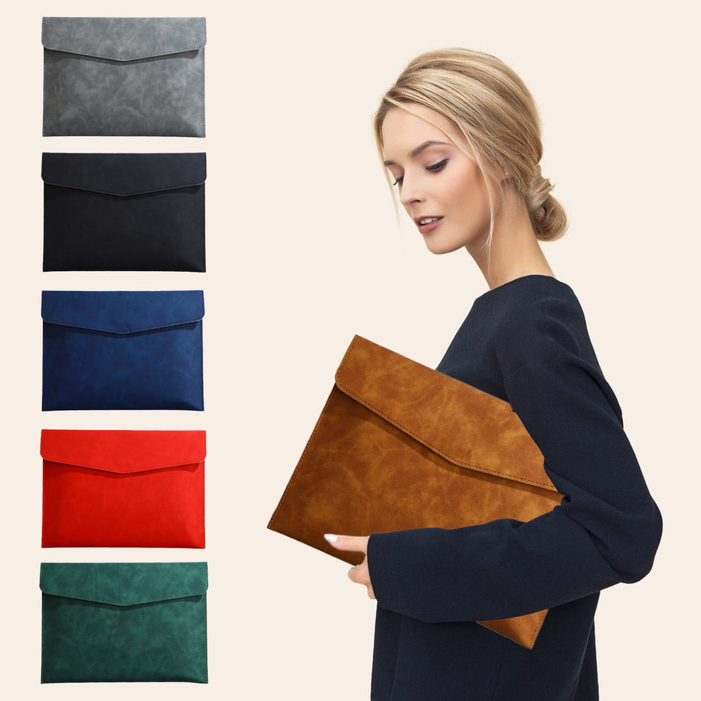 PU Leather Document Holder, Large Capacity File Folder for A5, Holds 100 Sheets, Business Portfolio Organizer with Ma...